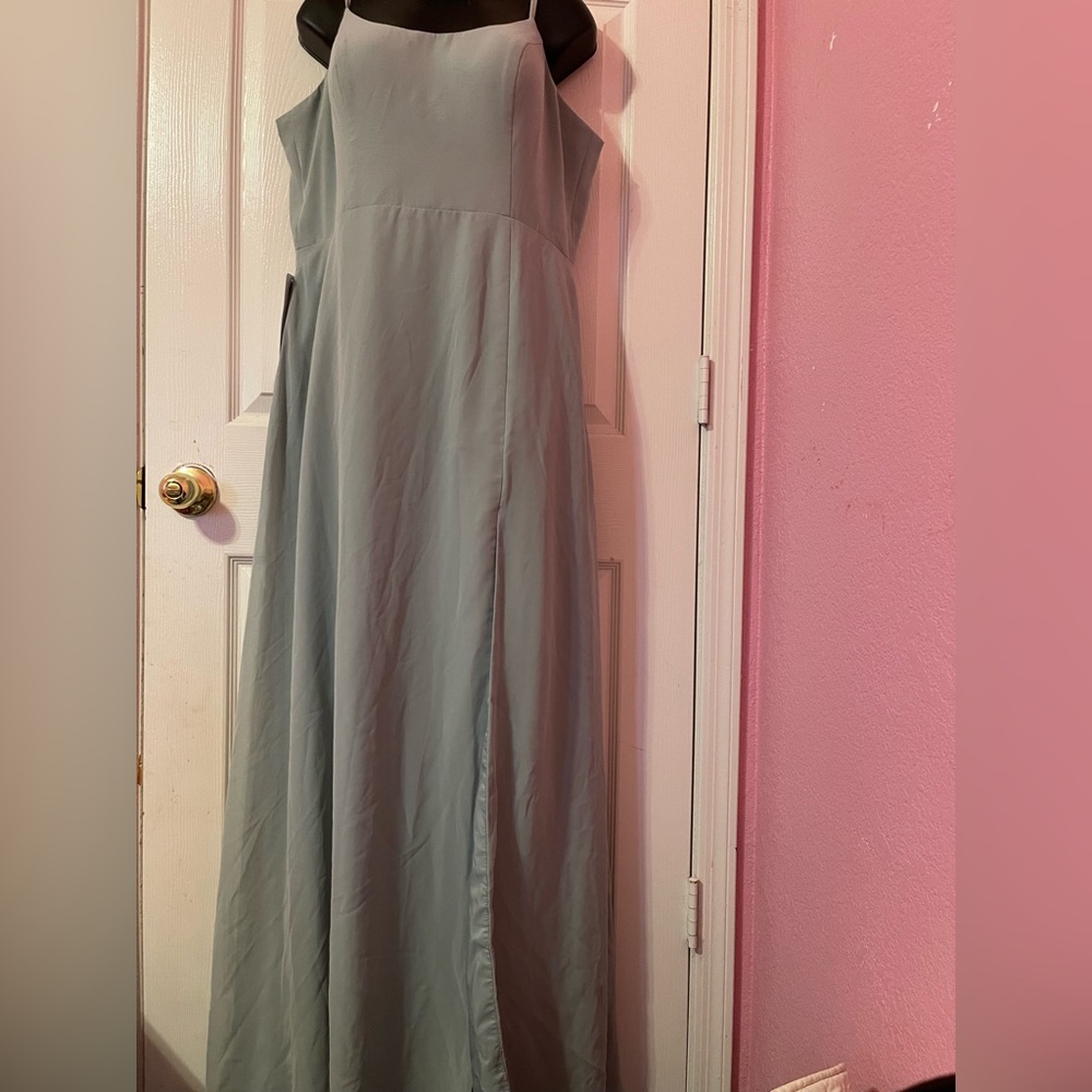 AZAZIE MOIRA NWT Plus Size Agave A-Line Scoop Chiffon Wedding Dress Size A14